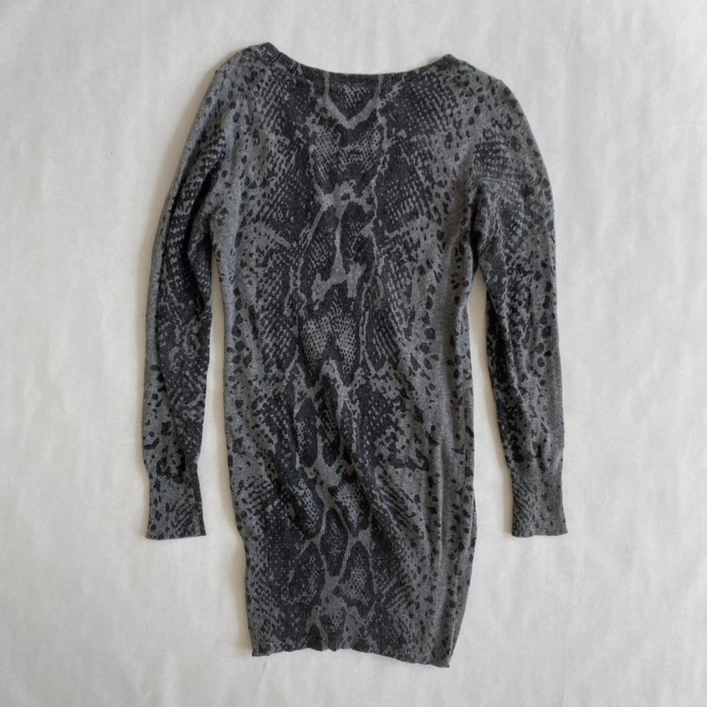 BCBGMaxAzria Animal Print Sweater Dress Size L Soft Wool Blend